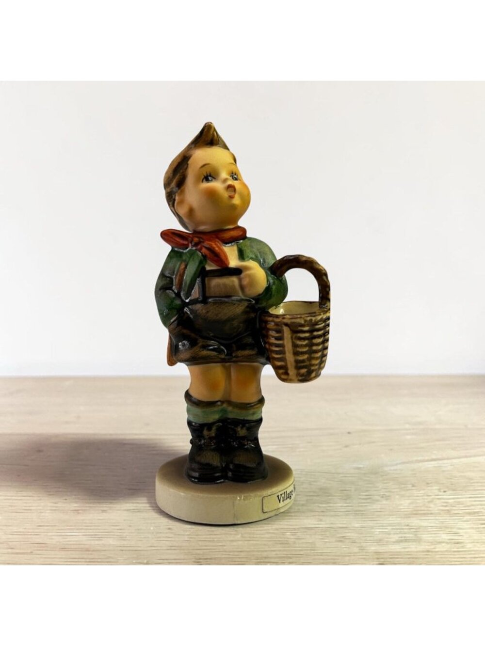 Hummel “Village Boy” Goebel Figurine Boy With Basket W. Germany 1970s